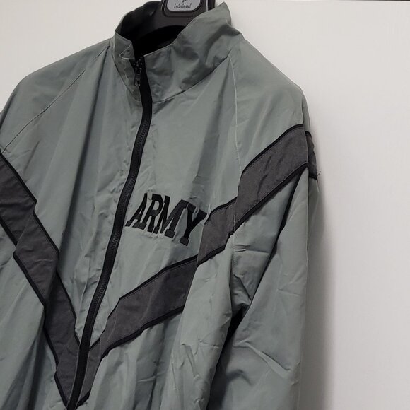 Vintage Mens Army Jacket Size Large Full Zip Windbreaker Pockets Vented Lined - Picture 8 of 16